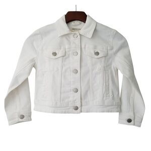 J. Crew Crewcuts Girls Cropped Denim Trucker‎ Jacket Small 6-7 White NWT BY078